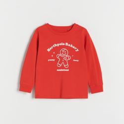 Reserved - Hosszú ujjú karácsonyi póló rátéttel - Piros