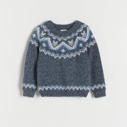 Reserved - Jacquard pulóver - Kék